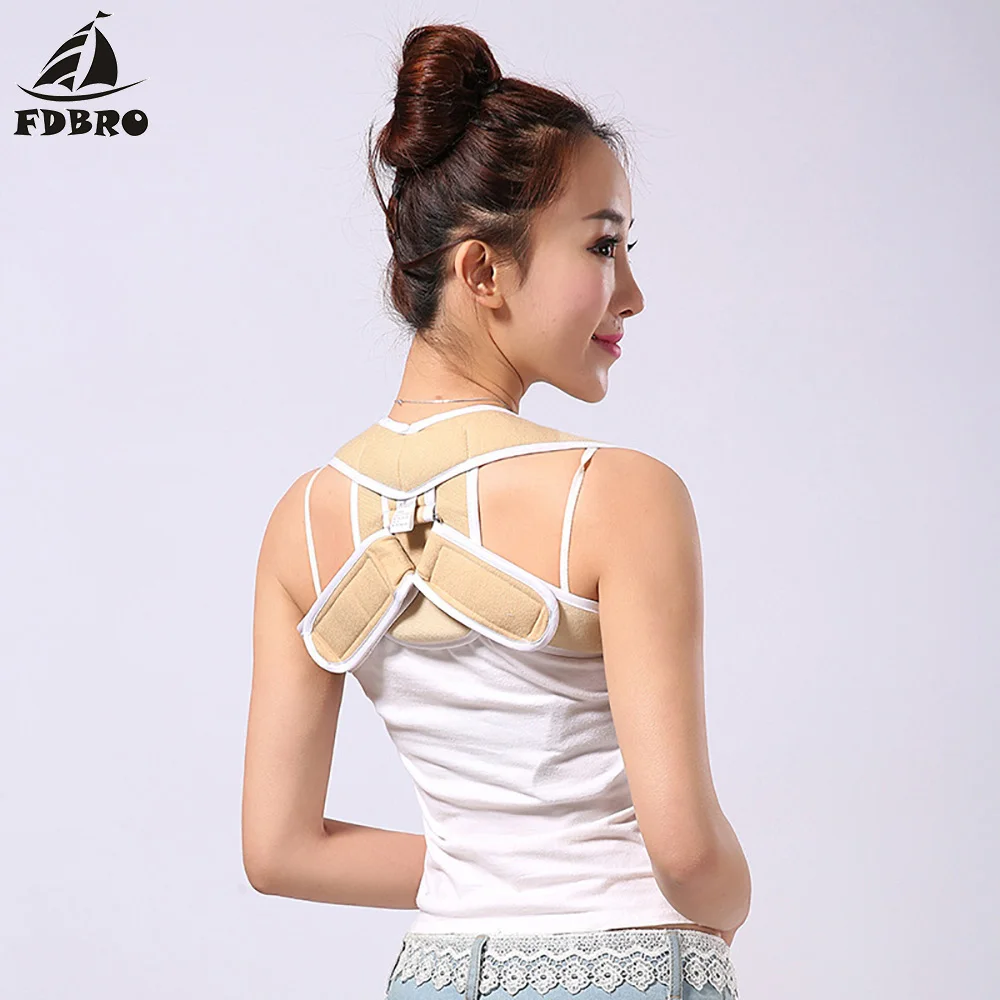 FDBRO Adult Child Corset Spine Brace Back Belt Orthotics Support Adjustable Upper Shoulder Posture Corrector |