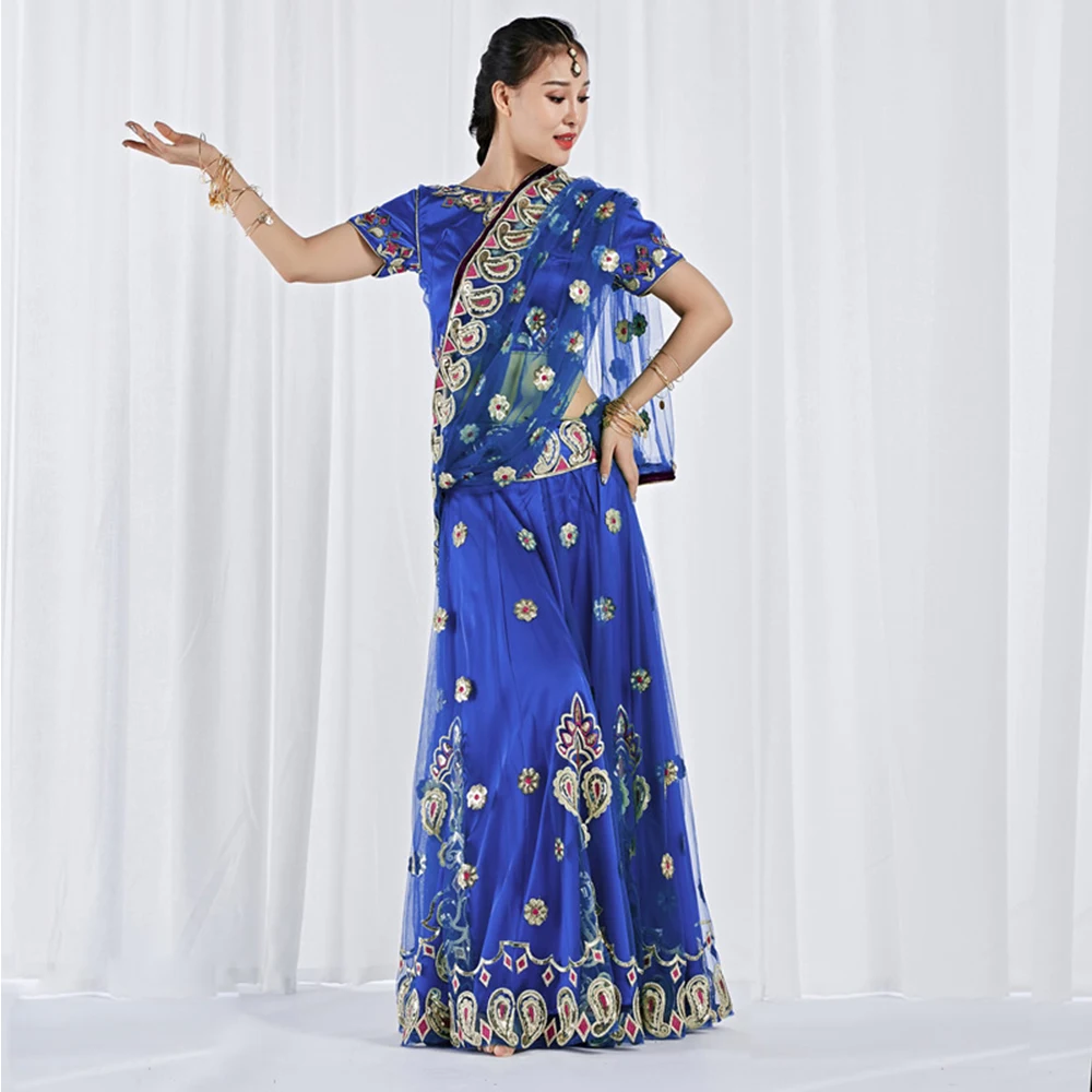 Костюм для танца живота костюм индийского Болливуда с вышивкой комплект из 3