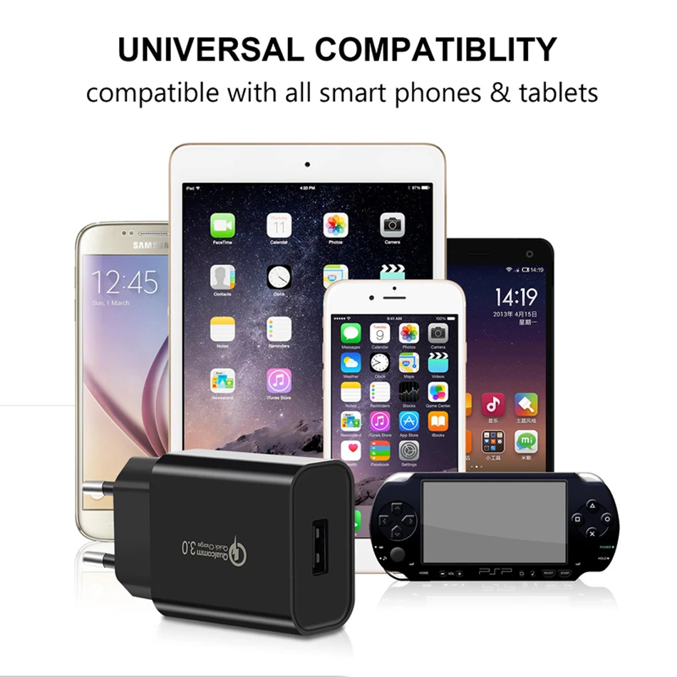 Быстрая зарядка 3 0 USB зарядное устройство QC3.0 быстрое настенное для Samsung S10 S9 Xiaomi