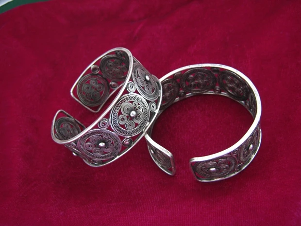 Ручной работы серебряные бокалы для вина браслет традиционный пинч филе бабочка