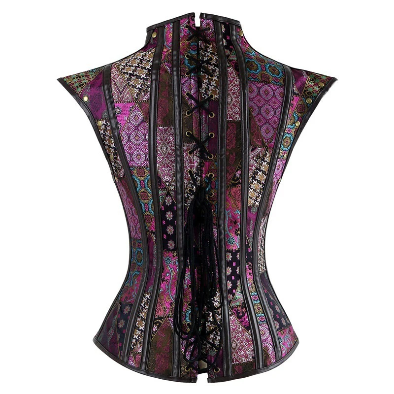Готический корсет в стиле стимпанк ажурное бюстье Женский Ретро облегающий топ с