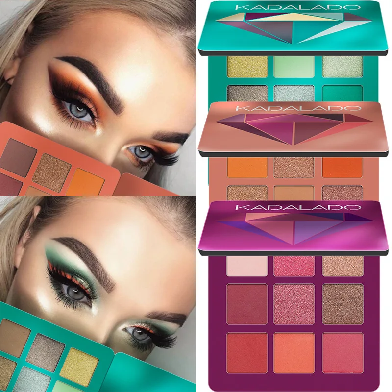 Женские матовые тени для век водостойкие вечерние с синими бриллиантами