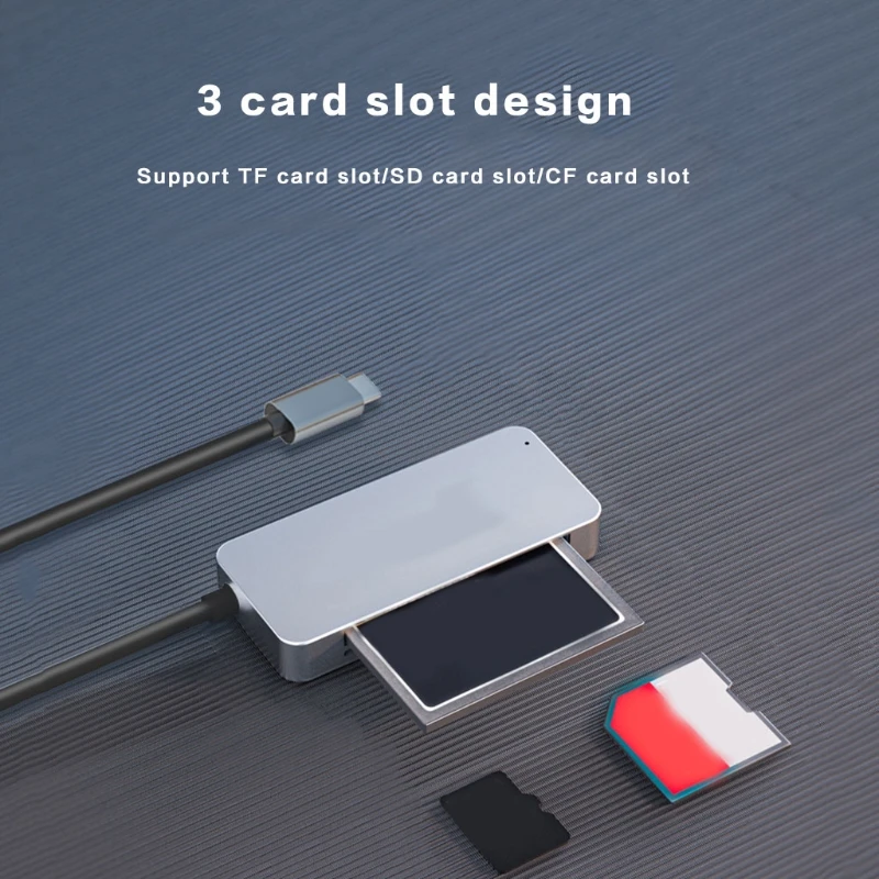 Алюминиевый кардридер с 3 слотами USB 0/Type-C на CF TF SD | Электроника