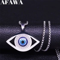 islam hamsa evil blue eye necklace stainless steel turkish eye necklace greek jewelry ojo turco acero inoxidable n1258s02