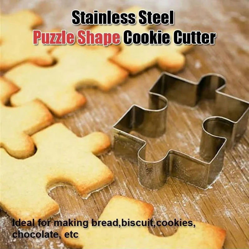 

1Pc Stainless Steel Cake Cookie Puzzle Shape Cookie Cutter Mold Cookie Tool Mold for Baking