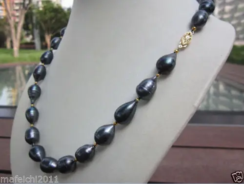 

Ожерелье из таитянского натурального черного жемчуга, 12-14 мм