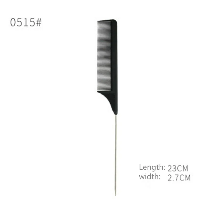 

New Carbon Fiber Double-Headed Black Steel Needle Tail Salon Home Hairdressing Styling Plastic Comb