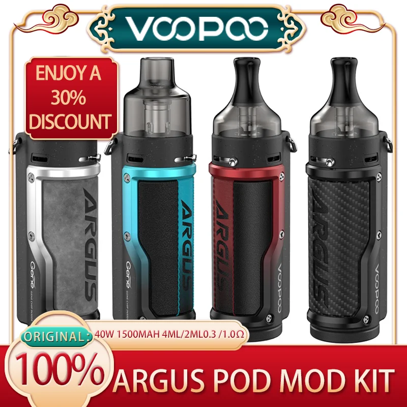 Original Voopoo Argus Pod Mod Kit vape 40W 1500mAh Battery 4.5ml PNP Pod 2ml MTL Pod Magnetic Tar Gene.ai Chip E-cigarette fast