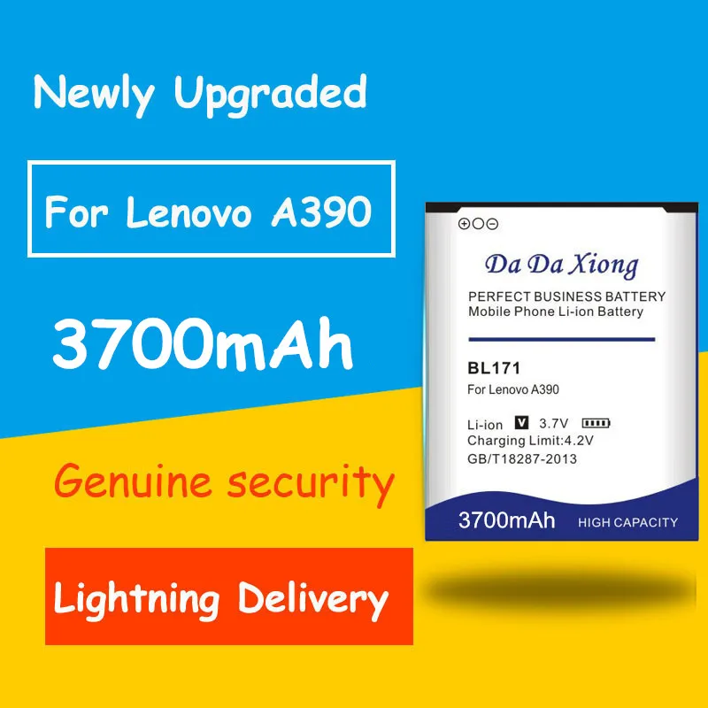 Бесплатная доставка 3700 мАч BL171 Аккумулятор для Lenovo A356 A368 A390 A390T A376 A370E A500 A60 A65 A319