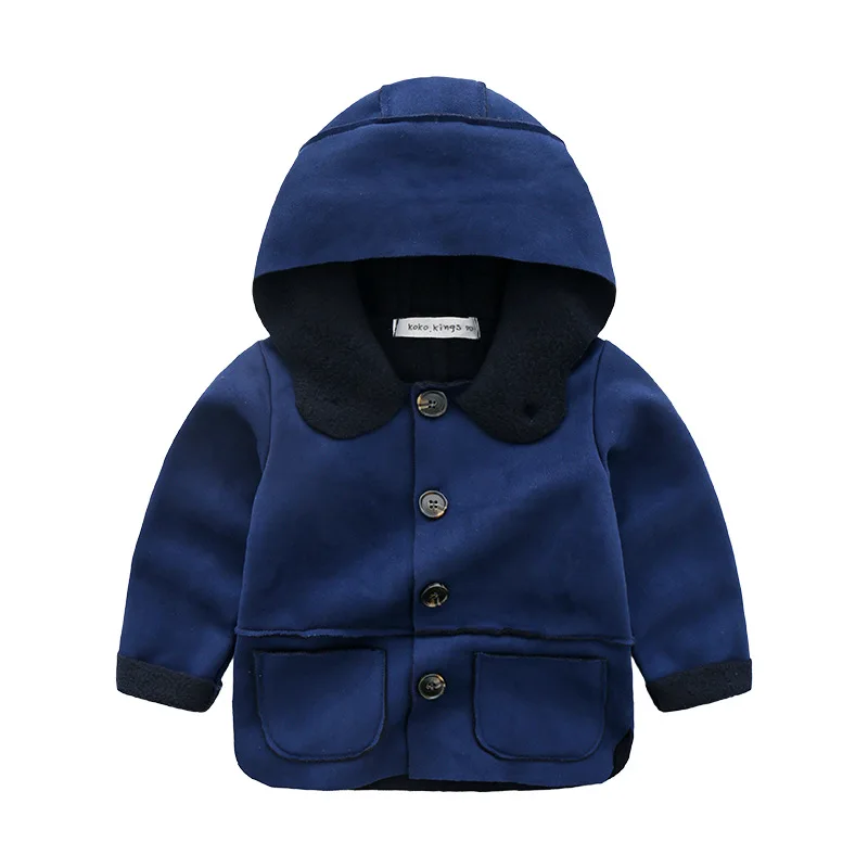 Детская одежда детское Свободное пальто куртка на молнии флисовое с капюшоном