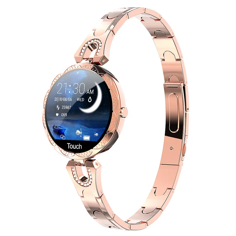 Gold Модные часы Smart Watch Для женщин Водонепроницаемый Мониторинг частоты сердечных сокращений Bluetooth шагомер для IOS и Android Фитнес браслет «Умные» часы - Цвет: Gold