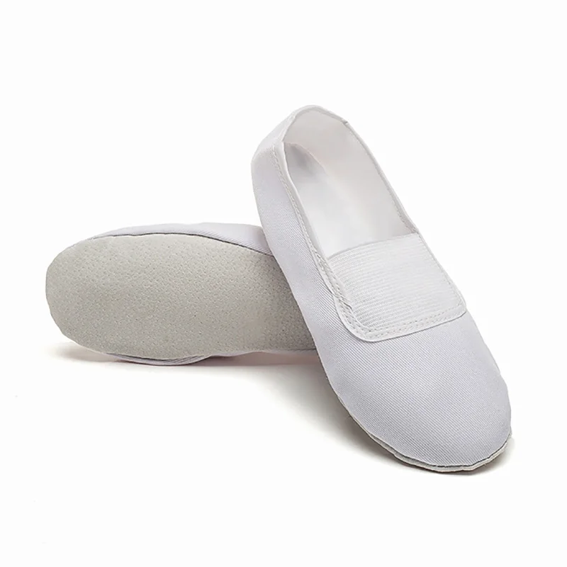 USHINE EU22-45 Whole Leather Sole Black White Flat Yoga Teacher Fitness Gymnastic Ballet Dance shoes For Children Woman Man