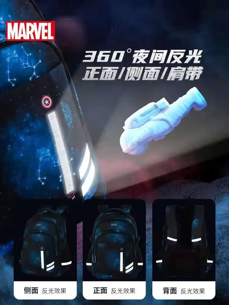 Disney New School Bags For Boys Primary Middle Student Shoulder Orthopedic Backpack Spider Iron Man Captain America Mochilas