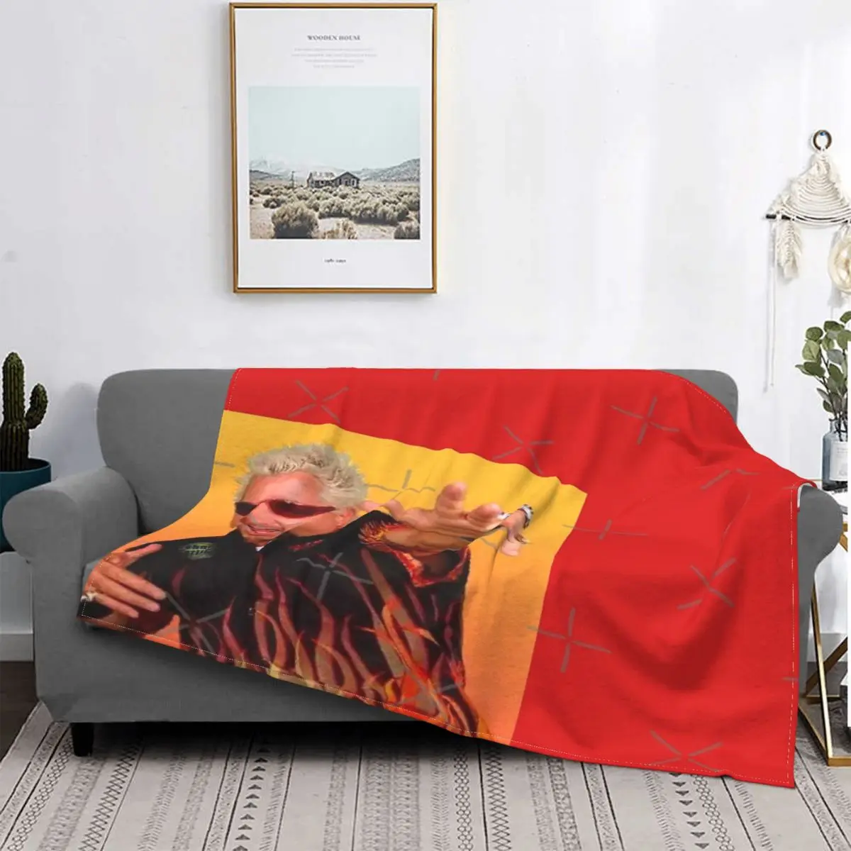 

Guy Fieri-colcha a cuadros para cama, manta doble, colcha para cama