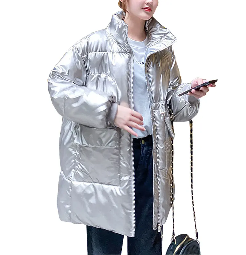 

Warm Fashion Korean Version Women Down Jacket 2021 New Winter Trend Glossy Women's Thicken and increase casual jacket