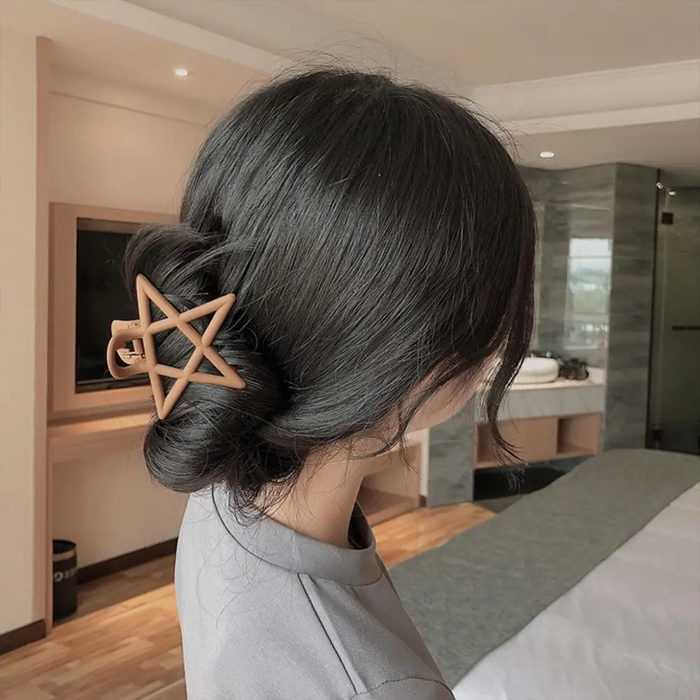 

1 Piece Star Shape Hair Clip Simple Five-Pointed Star Clip Large Plate Headdress Hair Clip Korean Hair Claw
