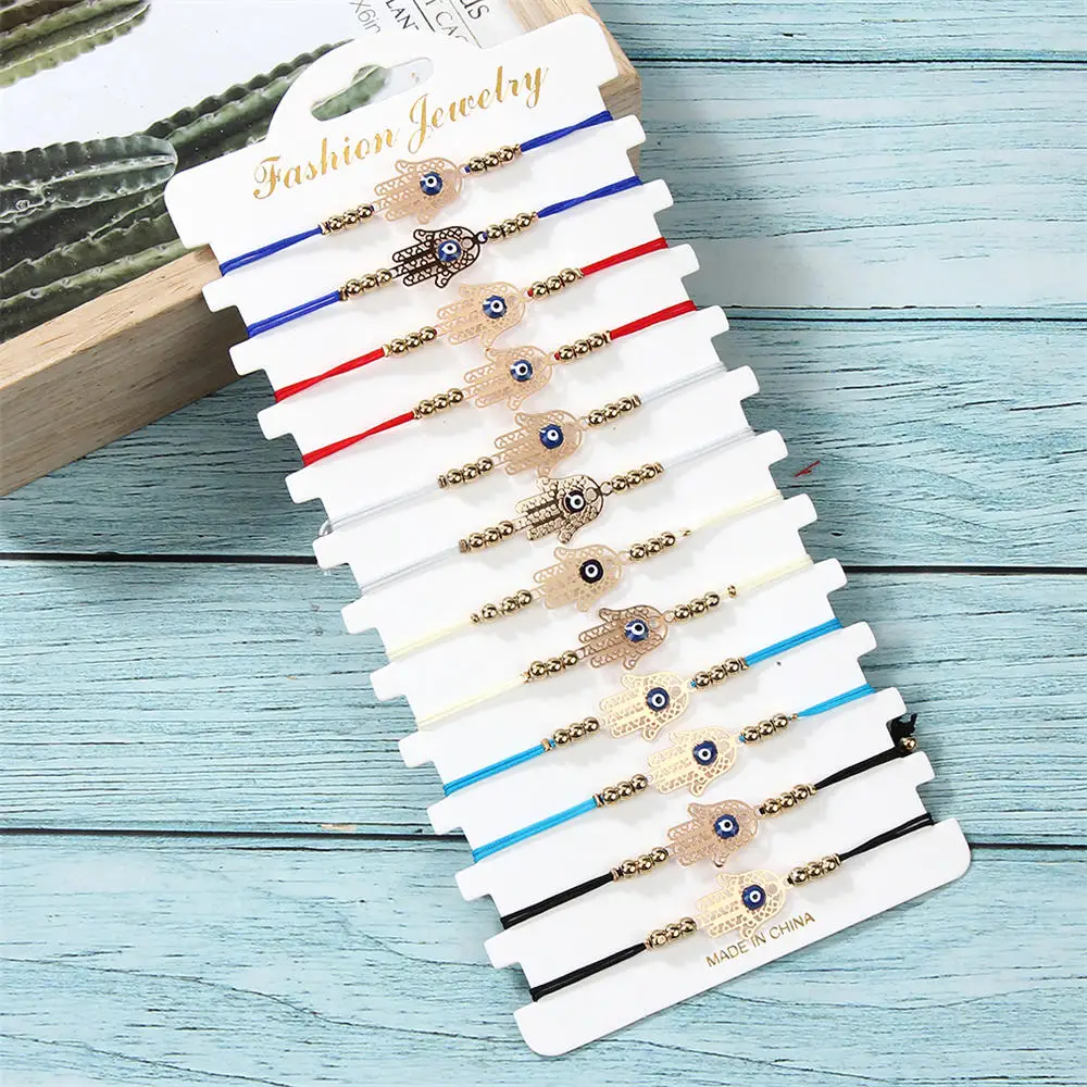 Золотой цвет нержавеющая сталь Ладонь Браслет 12 шт./лот в богемном стиле ручной