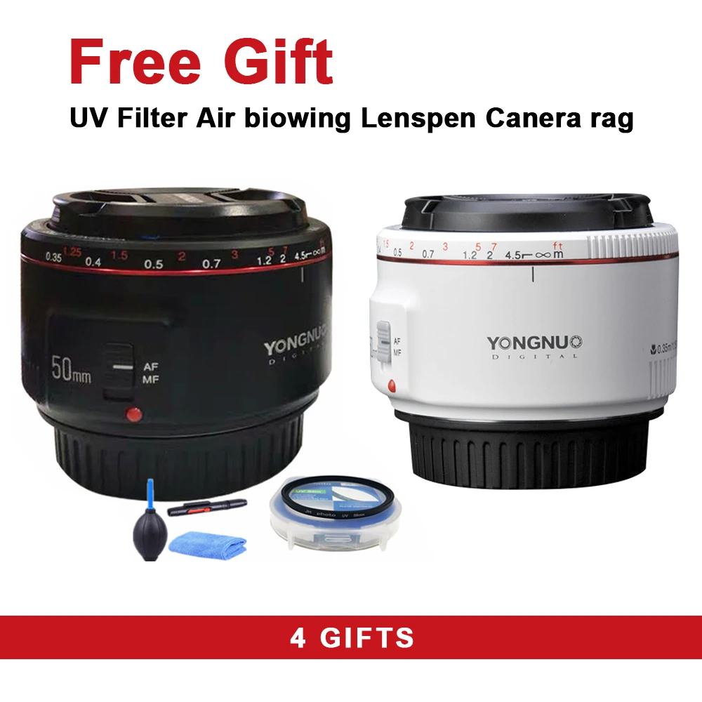 Объектив YONGNUO YN50mm F1.8 II стандартный объектив с большой апертурой и автофокусом для камеры Canon EOS 70D 5D2 5D3 600D DSLR камера