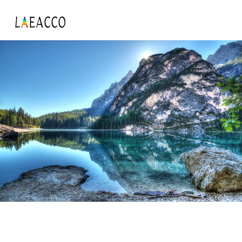 

Laeacco зеленый озеро горное дерево камень природный живописный вид фотографический фон для фотосъемки Фотостудия