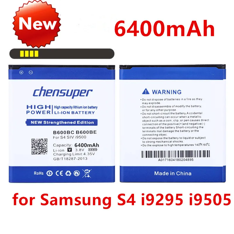 2 шт./новый аккумулятор 6400 мАч B600BC / B600BE B600BU для Samsung S4 i9502 i9508 i959 i9158 i9506 Active i9295 i9505