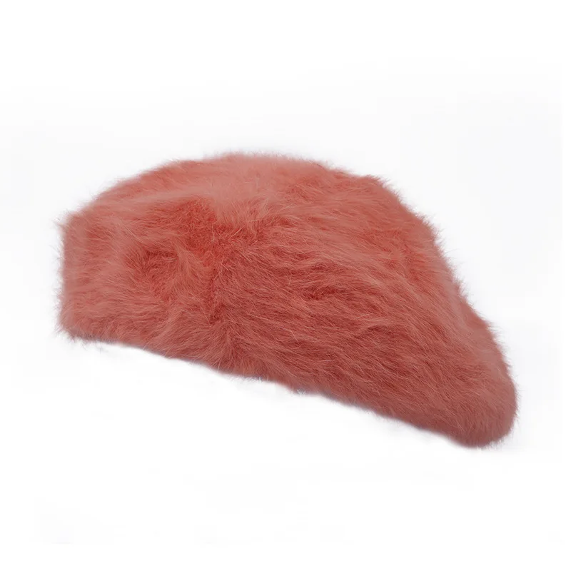 

Goth Berets Y2K Aesthetics Women's Plush Hats Autumn Berets Pink Version of British Painters Elegant Octagonal Beret with Brim