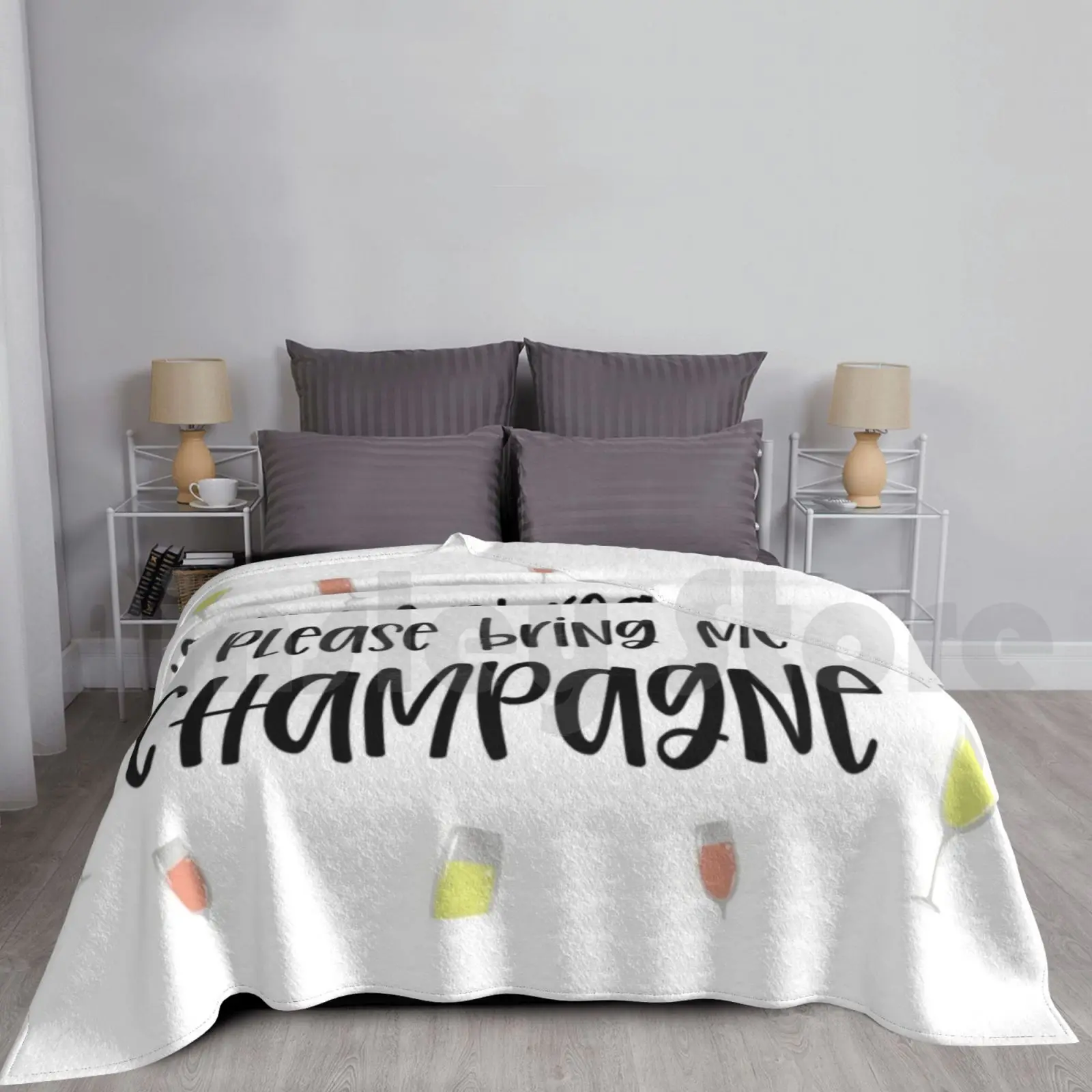 

Cute & Funny Champagne Gear Blanket Super Soft Warm Light Thin Champagne Bubbly Funny Cute Womens Womens Funny Cheers