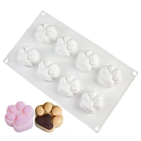 8 cavity cat paw silicone molds dog cat footprint paw shapes mousse cake molds cookie chocolate diy cake decorating baking mould