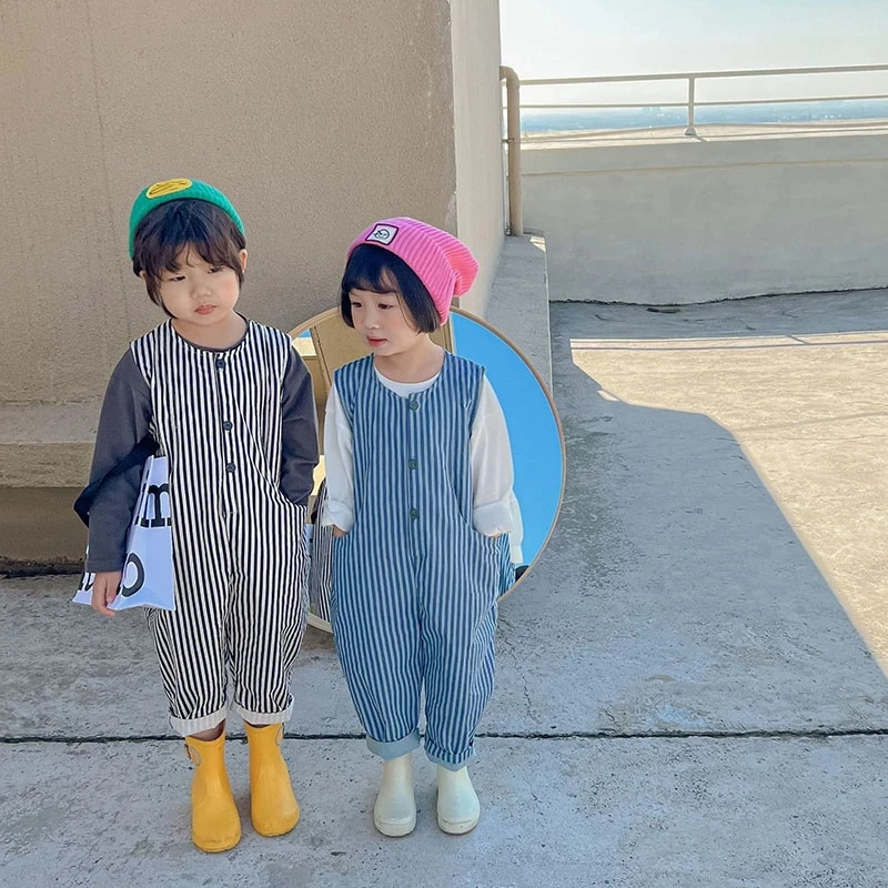 

2022 Spring New Kids Clothes Sleeveless Boys Overalls Korean Girls Outfits Casual Children Overalls