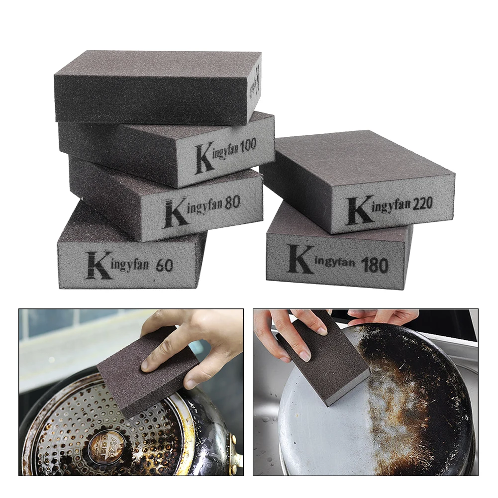 Sanding Sponges Sanding Blocks Sponge Sand Block Polishing Wood Furniture Metal Derusting Polishing Sandpaper Washable