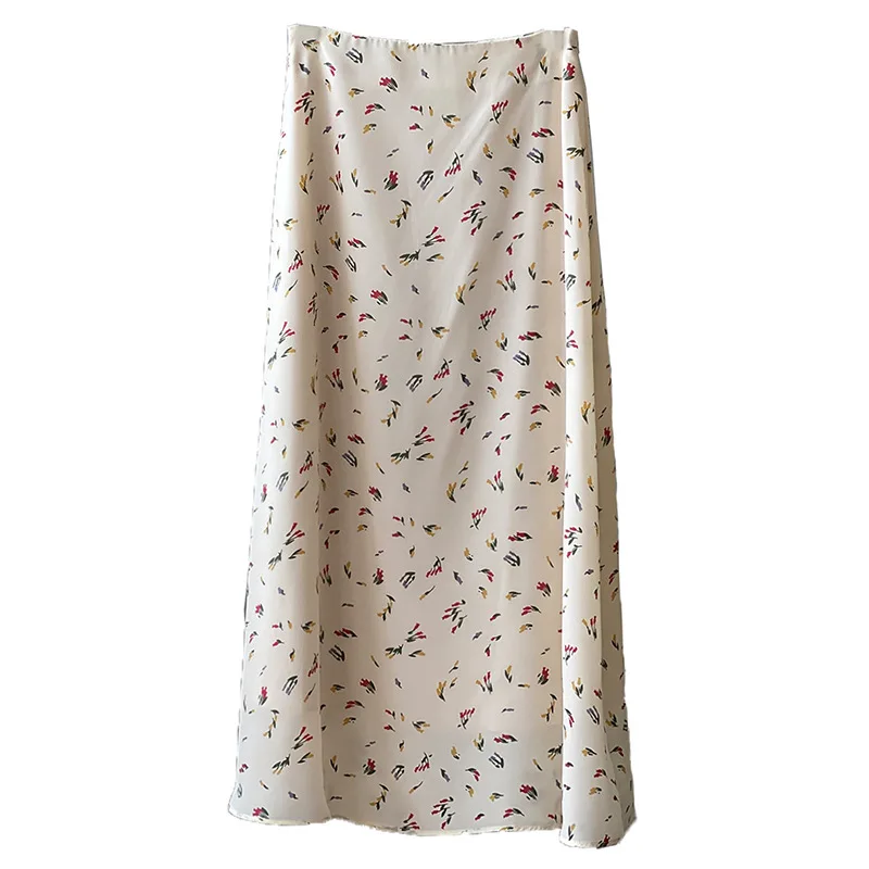 

Chic Fresh Sweet Print Women Long Skirts High Waist Slim A-line Faldas 2021 Spring New Japan Style Elegant Temperament Jupe