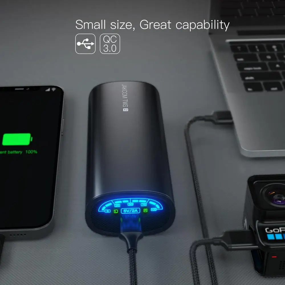 Беспроводные наушники JAKCOM TWS2 внешний аккумулятор подходящий к usb-вентилятору i10