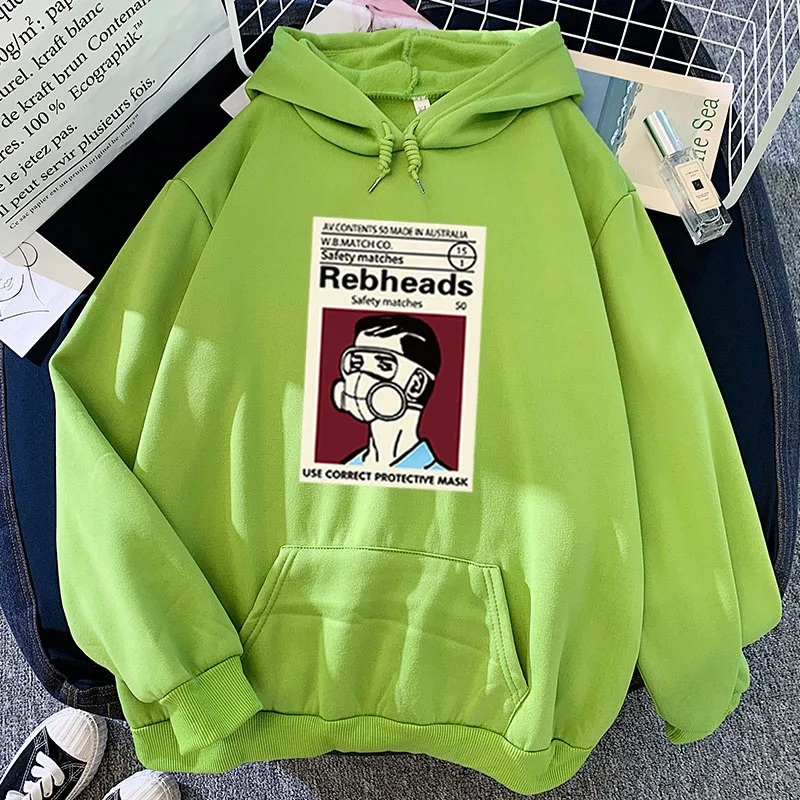 

Women Harajuku Hooded Sweatshirt with Pockets Casual Loose Aesthetic Pullover Velvet Thicken Oversized Tops Cartoon Streetwear