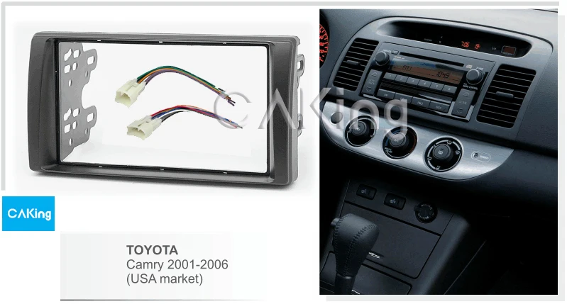 Двойная Din Автомобильная радиопанель с антенной для Toyota Camry 2001 2006 (США) аудиорамка
