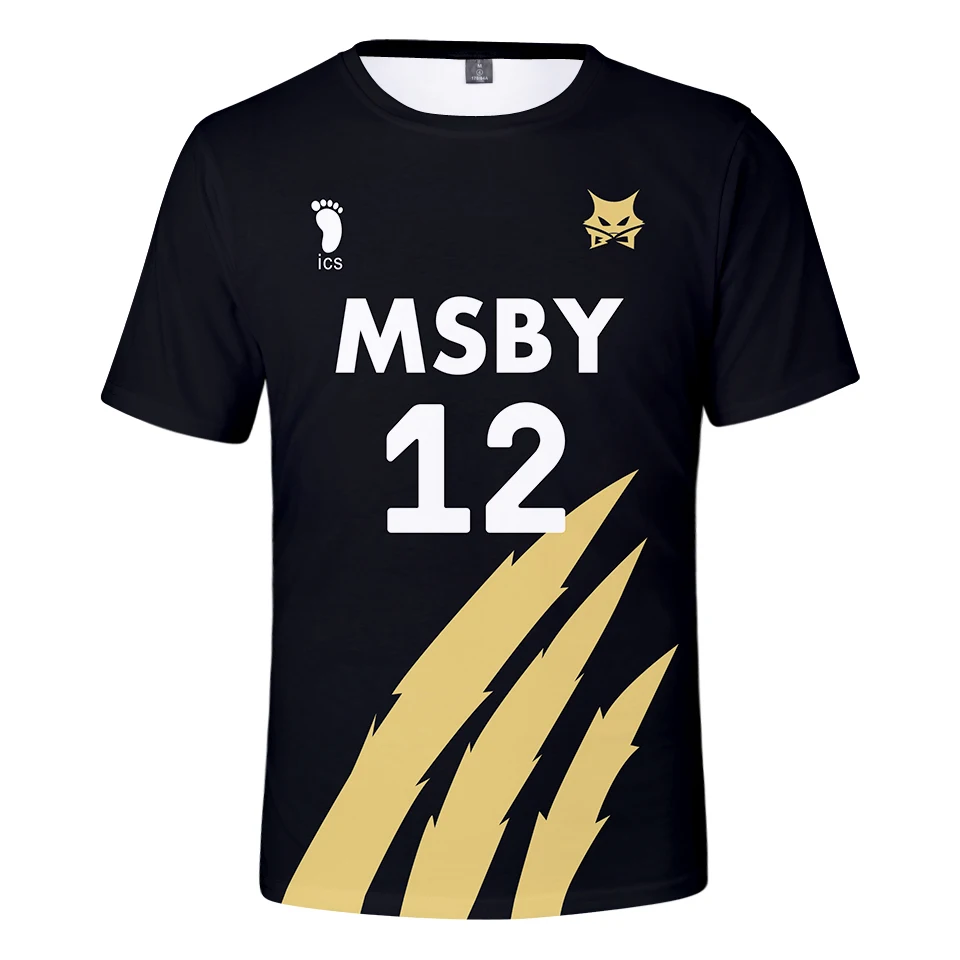 

Hot Sale Haikyuu MSBY 3D T Shirt White Color Mens Fashion Short Sleeve Anime Haikyuu T-shirt Tops Tees tshirt Casual T-shirt