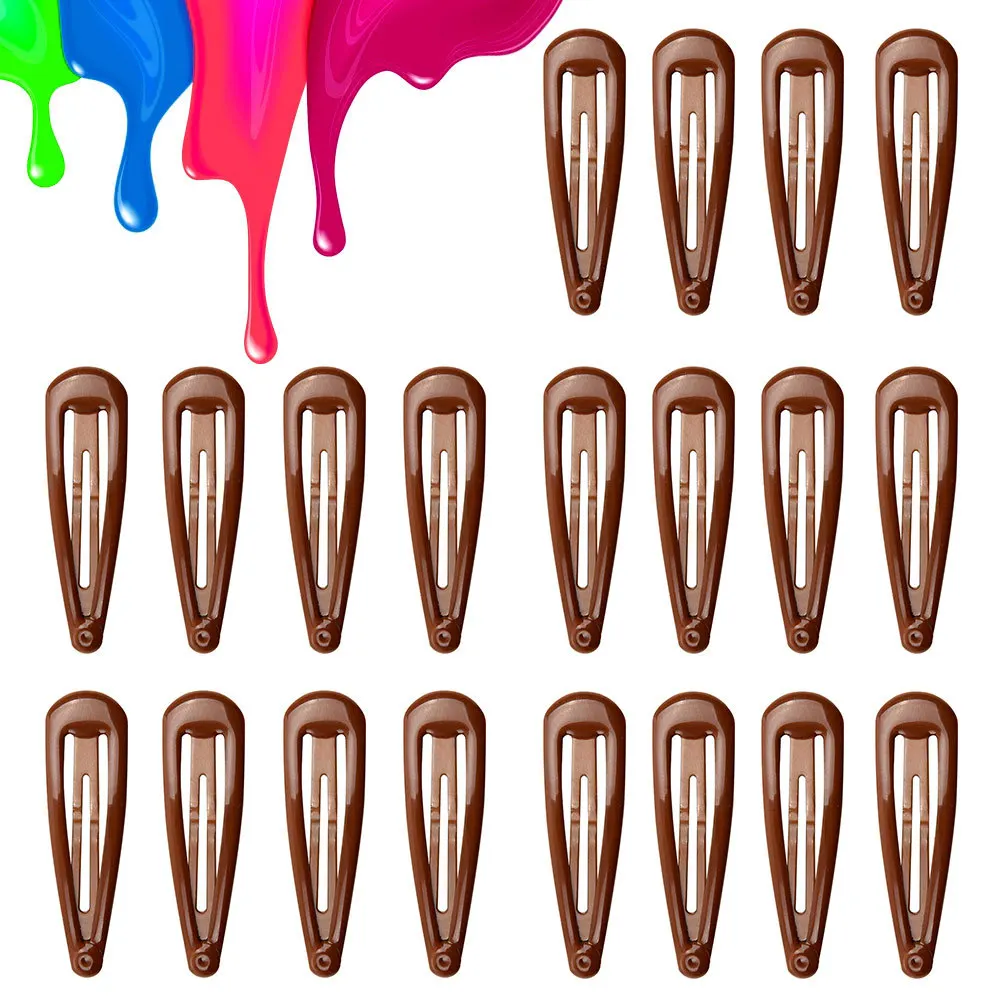 

20pcs 5cm Baby Snap Hair Clips for Hair Clip Pins BB Hairpins Color Metal Barrettes for Woman Children Girls Styling Accessories