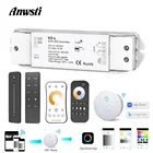 WW CW Светодиодный контроллер Wifi Smart RF беспроводной 2,4G пульт дистанционного управления 12В 24В 36В 2CH CCT светодиодный диммер для одноцветной CT светодиодный