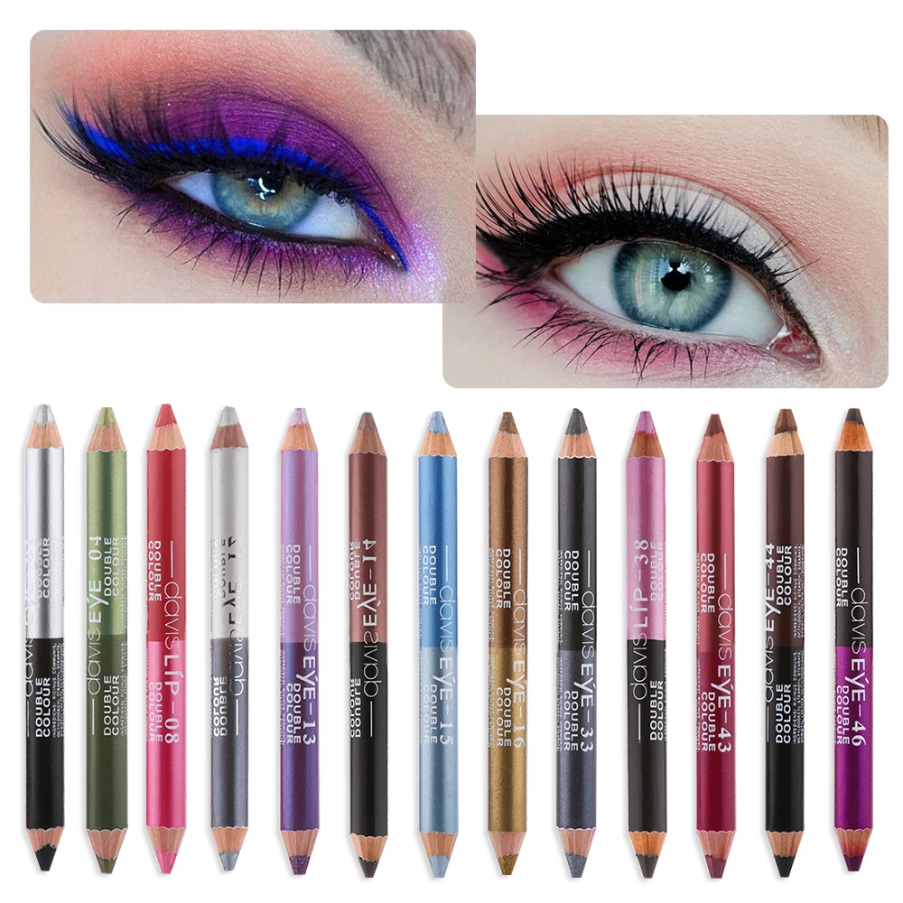

1PC Double Color Glitter Eyeliner Pencil Waterproof Sweatproof Eye Cosmetics Long Lasting Colourful Eyeshadow Pen Makeup Tools
