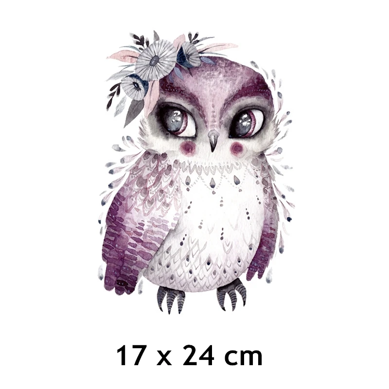 Модные Совы бабочки слон животные заплаты передачи тепла Термальность наклейки