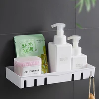 wall mounted bathroom organizer storage shelf household items bathroom accessories kitchen plastic rack space shelf nail freel