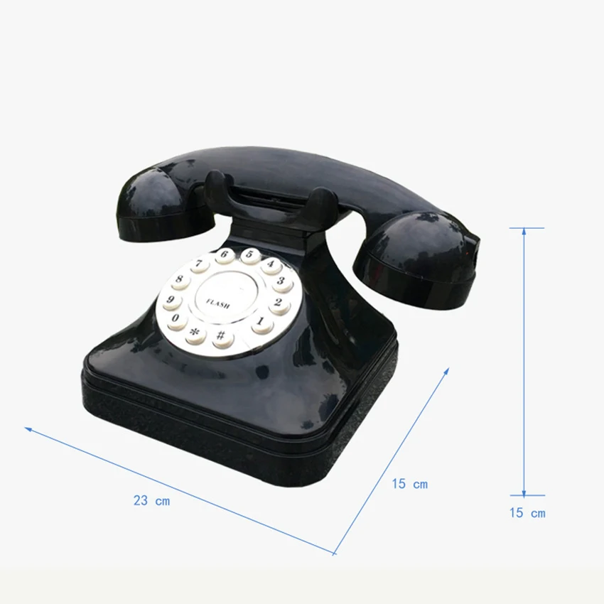 vintage landline phone retro landline corded telephone push button dialing desk telephone for home office decoration black free global shipping