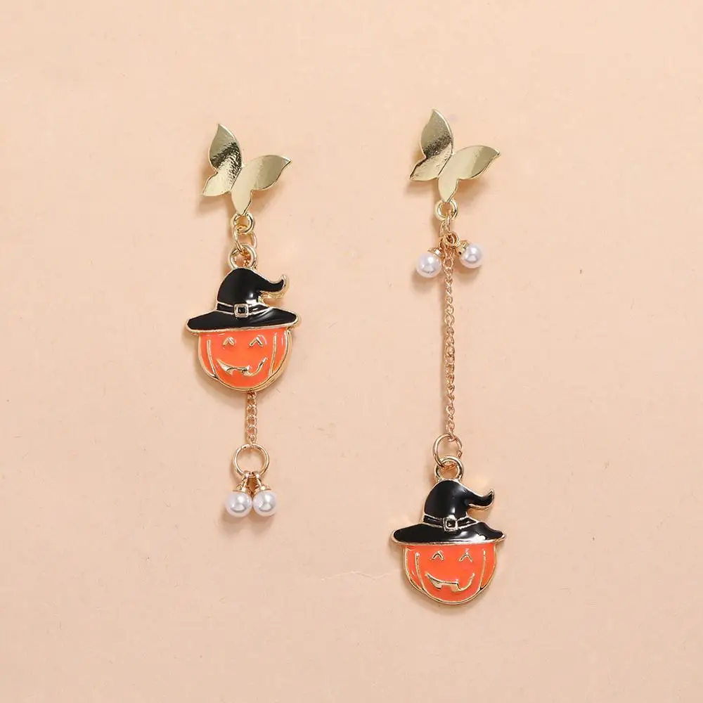 

Fashion Halloween Butterfly Stud Earrings For Women Asymmetric Fun Pumpkin Tassel Earrings Children's Holiday Jewelry Gifts