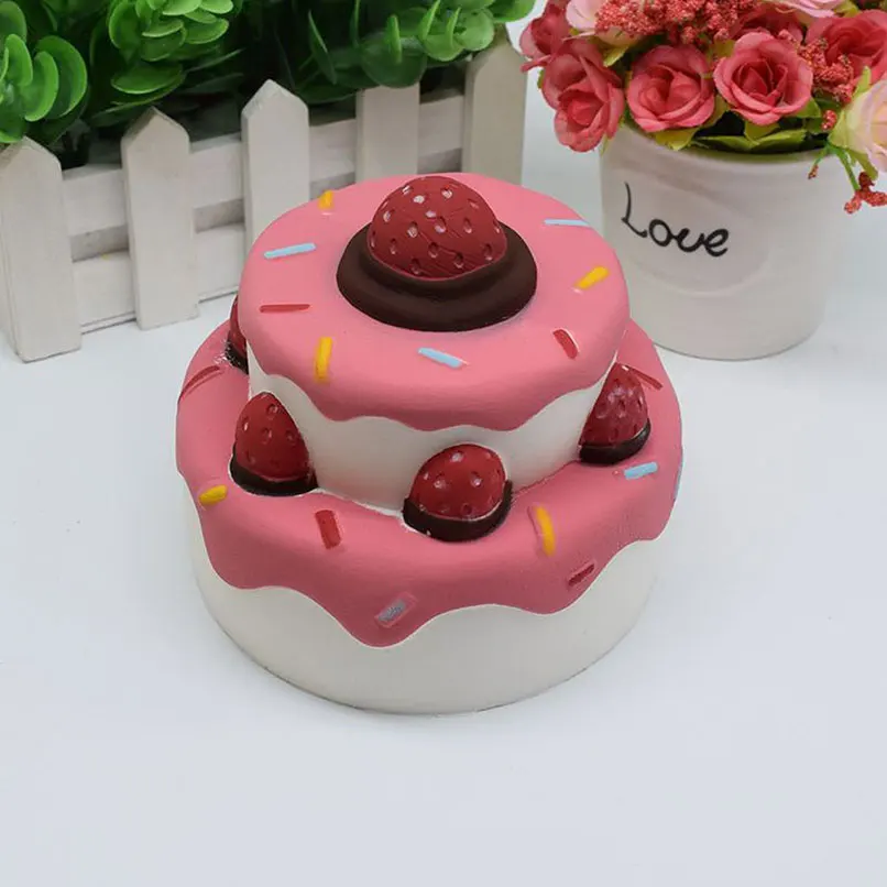 Slow Rising Squishy Antistress Jumbo Funny Soft Scented Strawberry Cake Squeeze Stress Relief Decoration kids Decompression Toys | Игрушки и