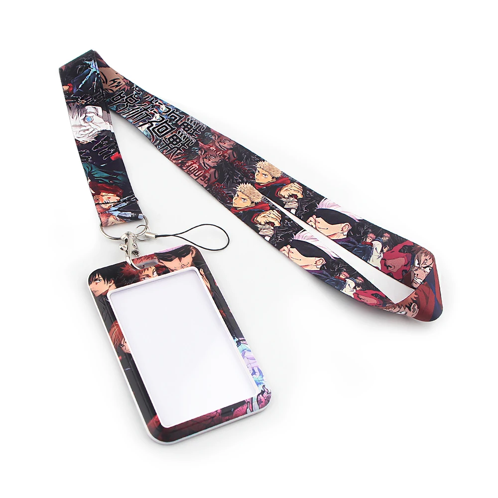 dz1342 new jujutsu kaisen anime key lanyard car keychain id card pass gym mobile phone badge kids key ring holder jewelry free global shipping