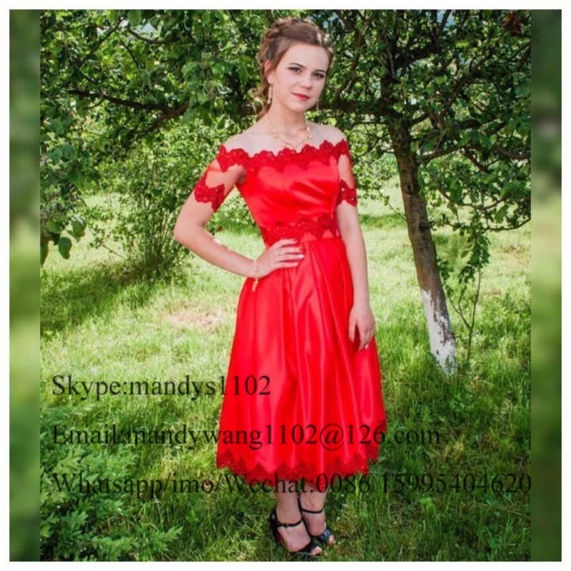 Потрясающие красные атласные Выпускные платья для 8-го класса 2020 элегантные