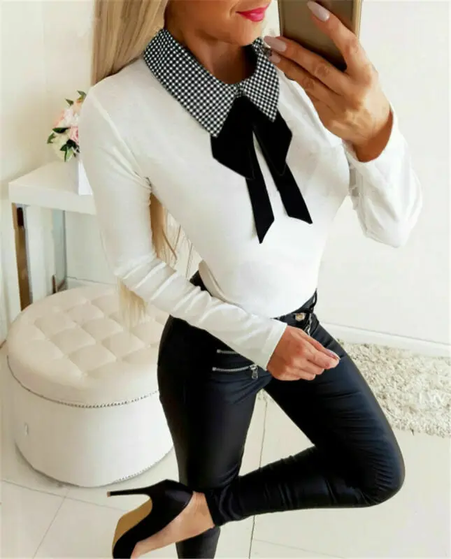 Женская блузка сезон осень-зима офисная одежда Модные женские рубашки с длинными