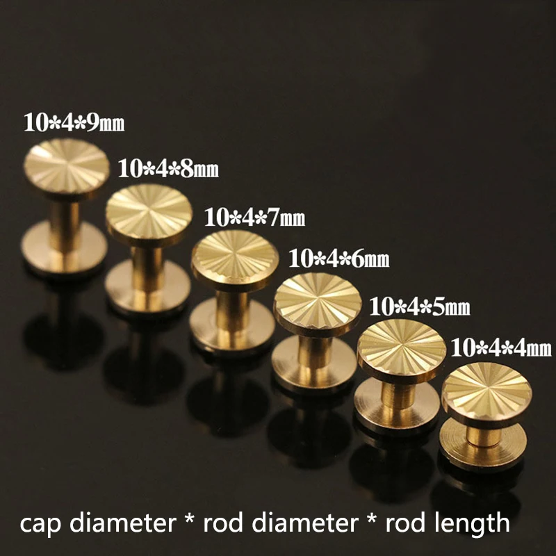 10 шт. винты из твердой латуни в стиле Chicago заклепки гвоздики для фотоальбома