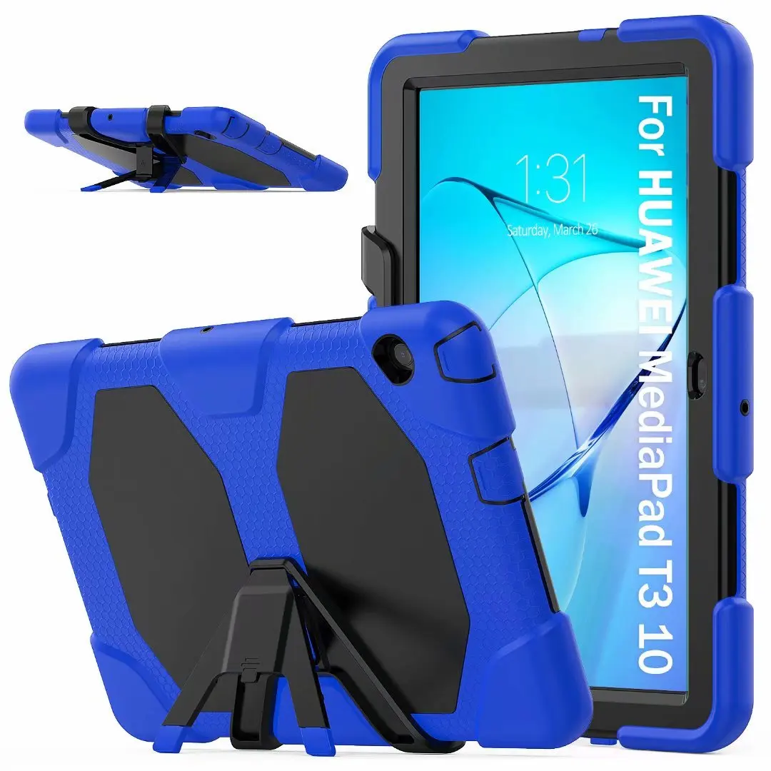 Case For Huawei Mediapad T3 10 9.6AGS-L09 AGS-L03 AGS-W09 Heavy Duty Protection Soft Silicone Full body Cover with Kickstand+pen