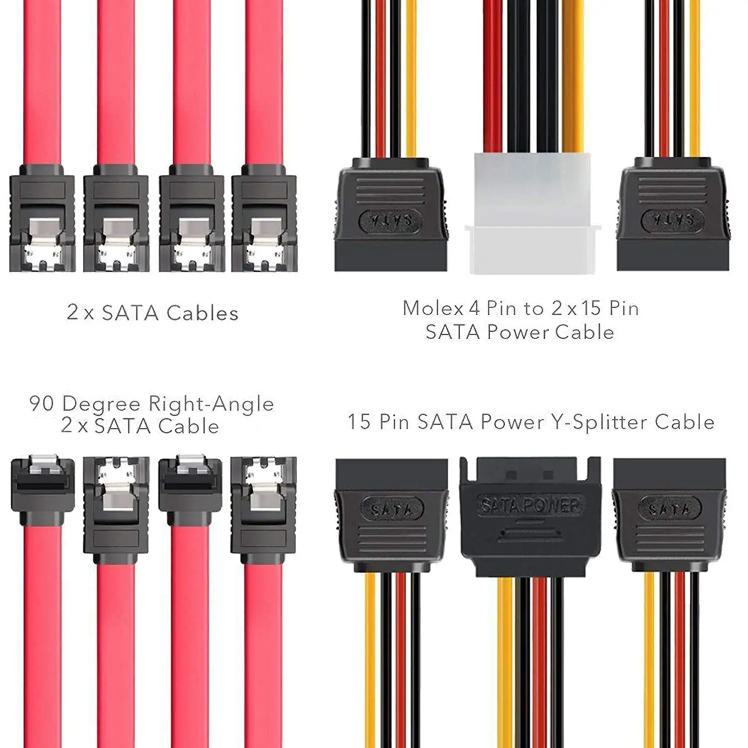 Соединительные кабели для жесткого диска SSD / SATA III (1x4 Pin to Dual 15 кабель-Сплиттер