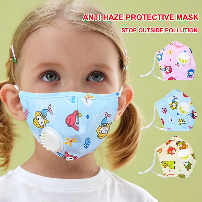 3 шт. детская противопылевая маска для лица моющаяся рта с мультипликационным