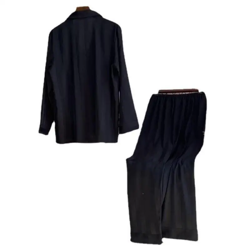 

2PCS Pajamas Suit Satin Women Pyjamas Sleep Set Black Intimate Lingerie Spring Autumn New Home Wear Nightwear Casual Sleepwear